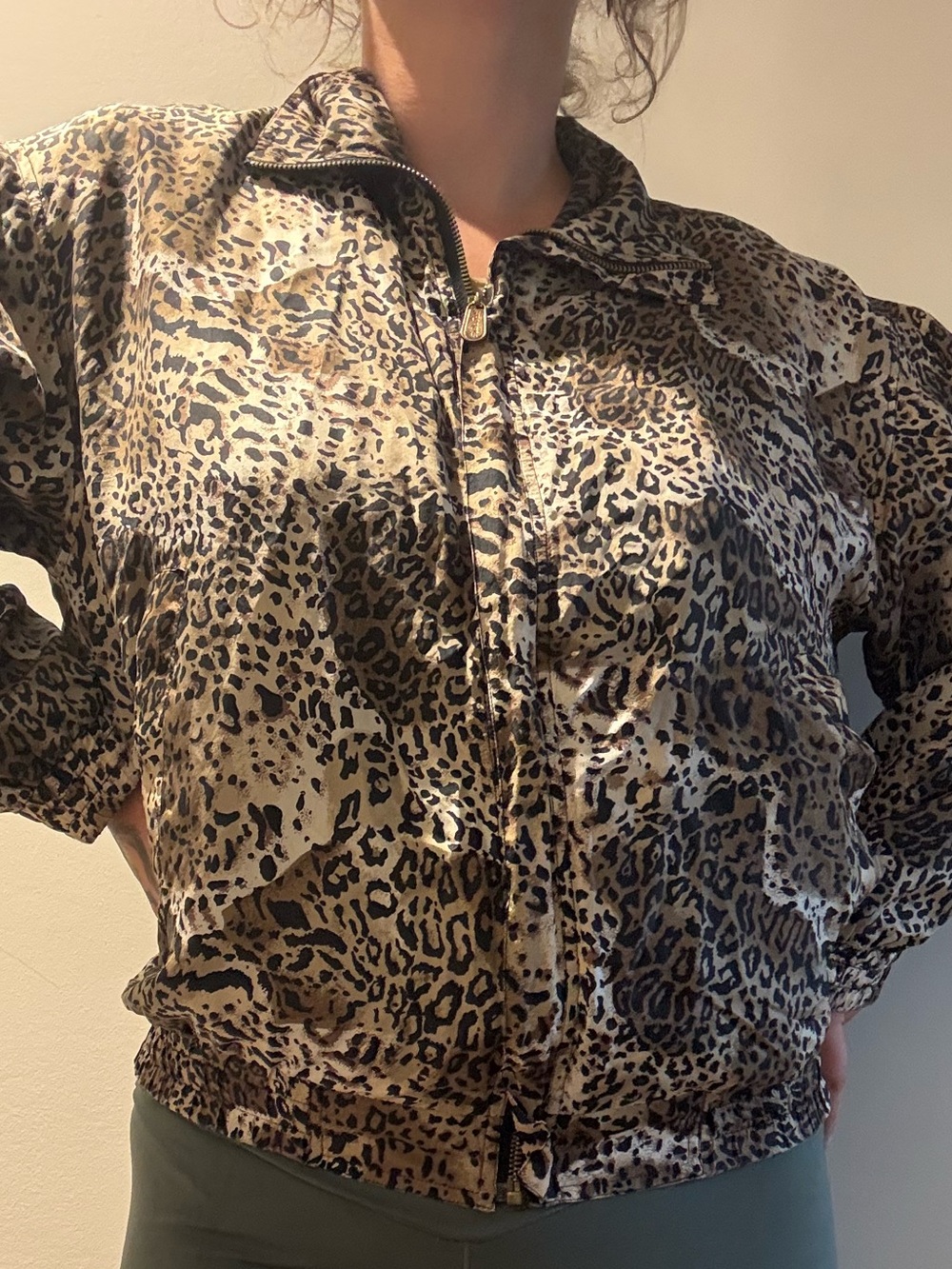 Vintage Silk Leopard Print Jacket